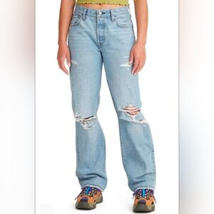 Levi's 501 90s Jeans in Light Denim Women's Light Blue Distressed Size 29 NEW!